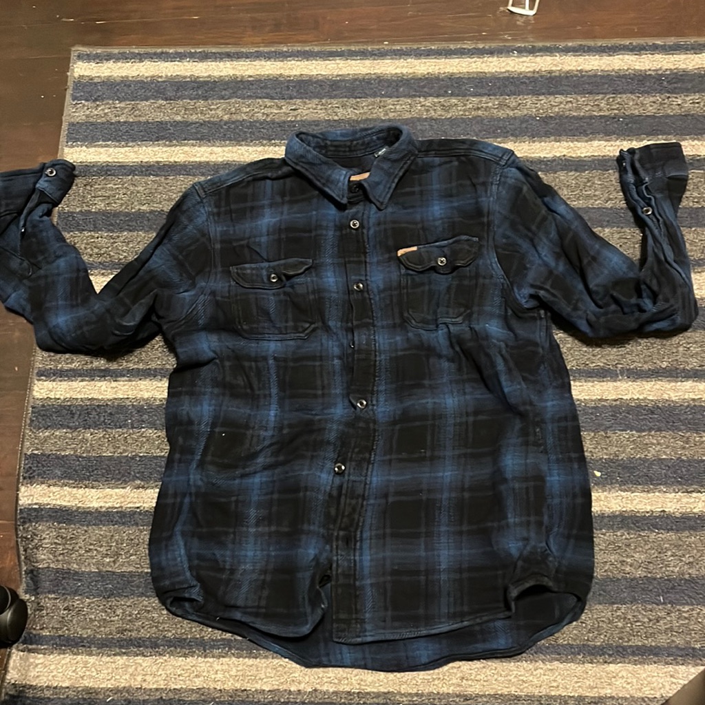 Used Dark Blue Button Up Collared Shirt - Orvis